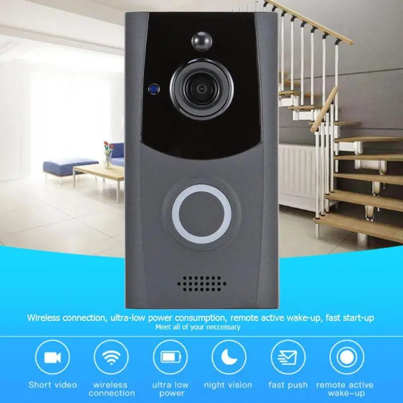 

Smart Wireless WiFi Security Doorbell Visual Intercom 720p Camera Remote Home Monitoring Night Vision Video Door Phone Promotion