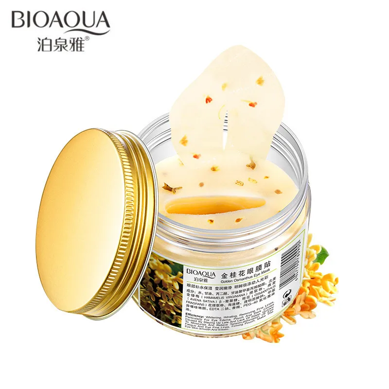 80 pcs/ bottle BIOAQUA Gold Osmanthus eye mask women Collagen gel whey protein face care sleep patches health mascaras de dormir 80 pcs/ bottle BIOAQUA Gold Osmanthus eye mask women Collagen gel whey protein face care sleep patches health mascaras de dormir