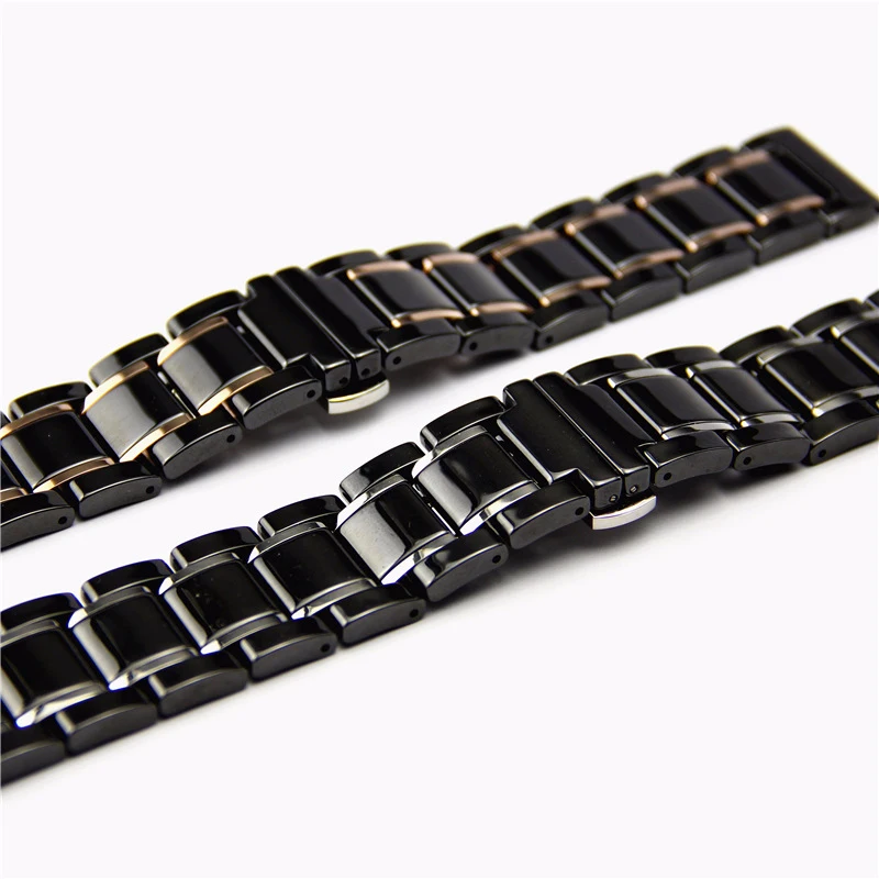 Luxury Watch Band For Apple Watch Series 4 Ceramics With Stainless Steel Watch Strap For Apple Series 1 2 3 Watchbands 44 42mm