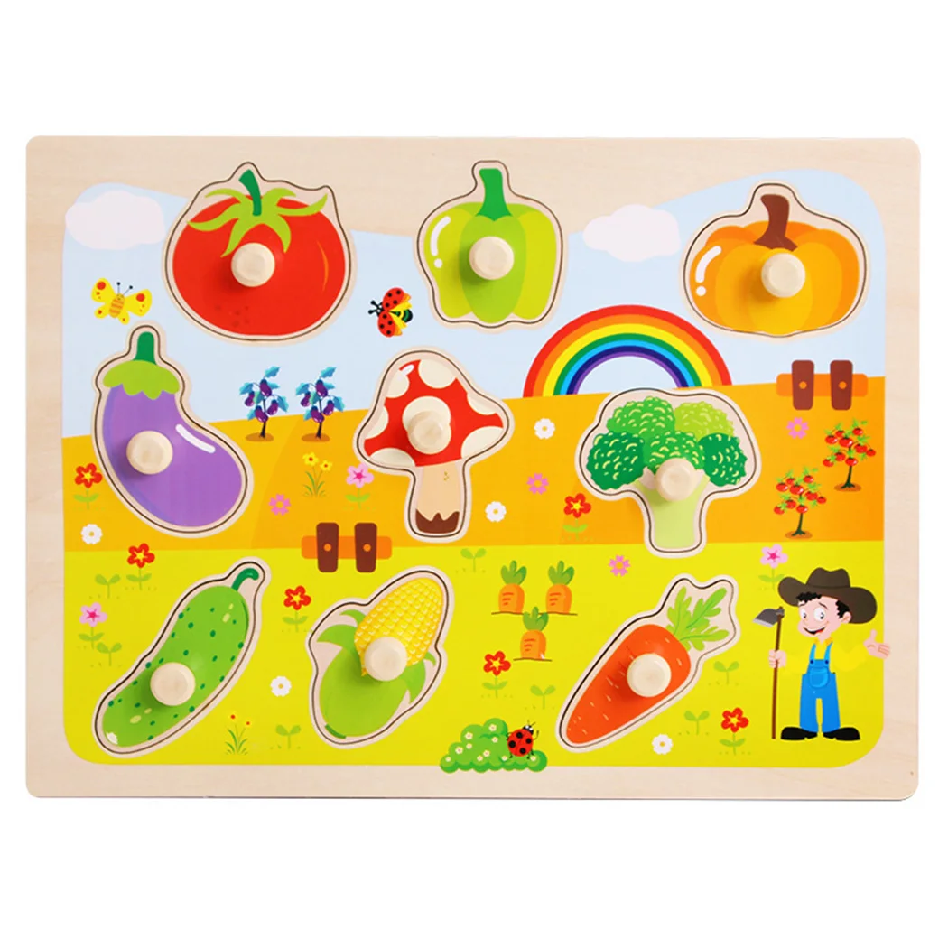Деревянные игрушки montessori головоломки/рукой захватите Board Набор образовательных