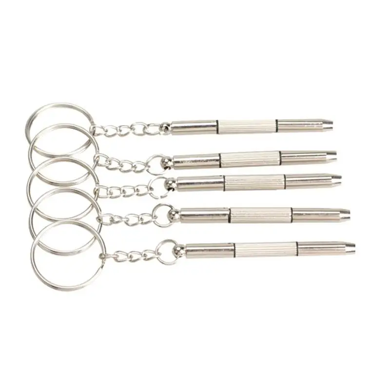 

5PCS/Set 3 in 1 Aluminum Steel Eyeglass Screwdriver Set for Sunglass Glasses Watch Repair Tools Kit with Keychain Screwdrivers