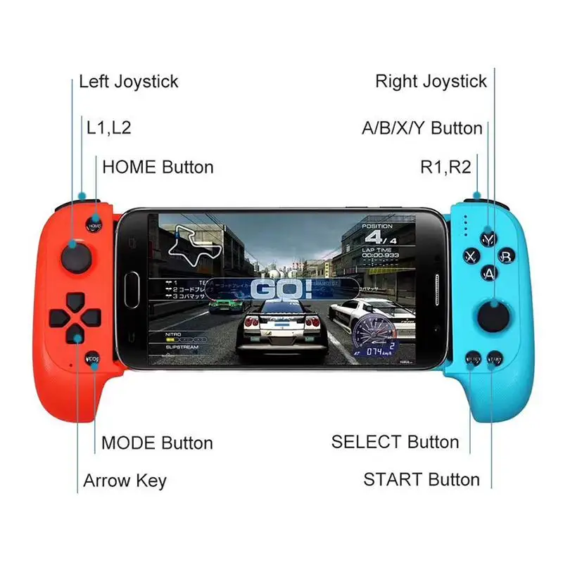 BEESCLOVER Gamepad Wireless Bluetooth Game Controller Telescopic Gamepad Joystick for Samsung Xiaomi Huawei Android Phone PC r25