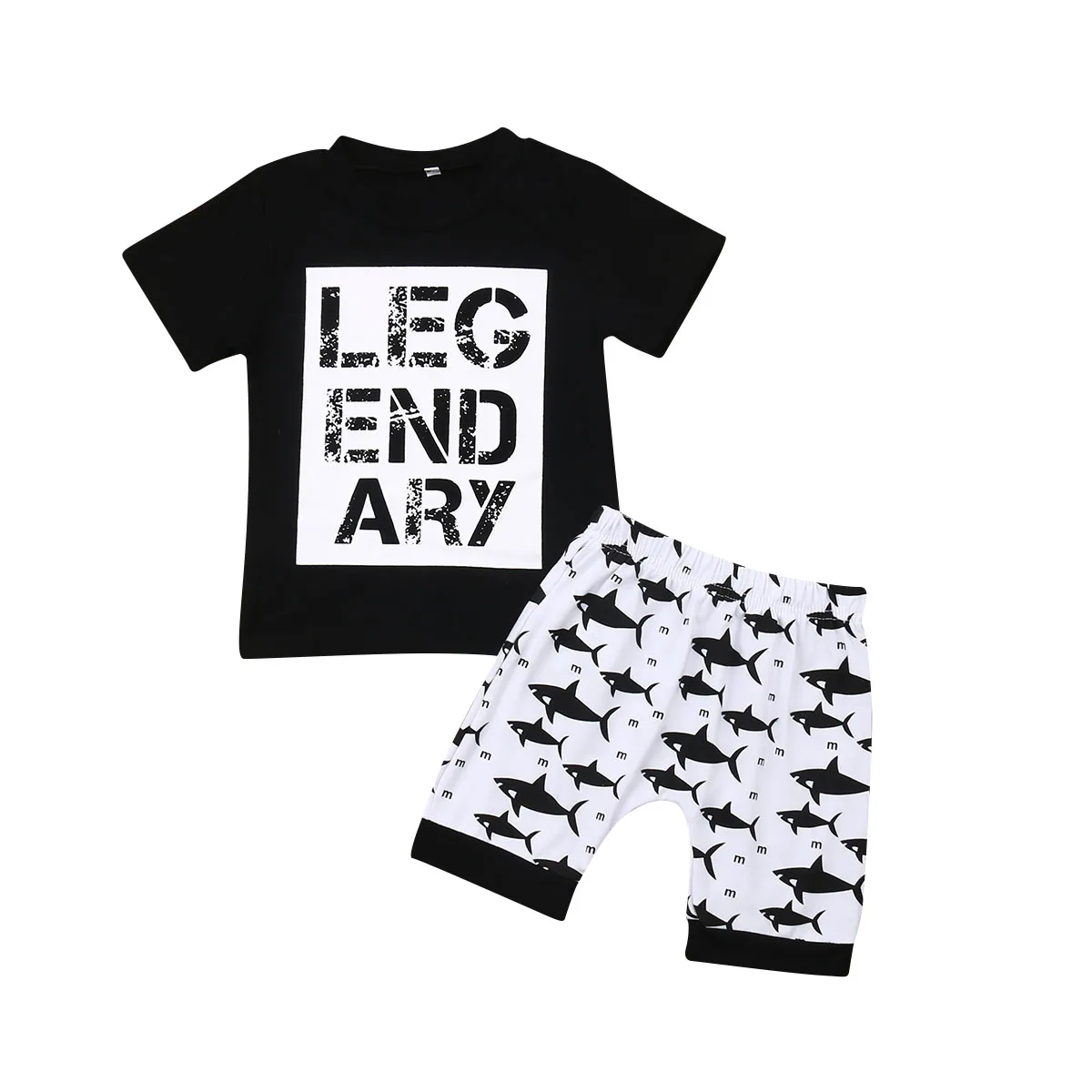 

New Newborn Baby Boys Tops T-shirt Shark Pants Shorts Outfits Adorable Summer Kids Clothes