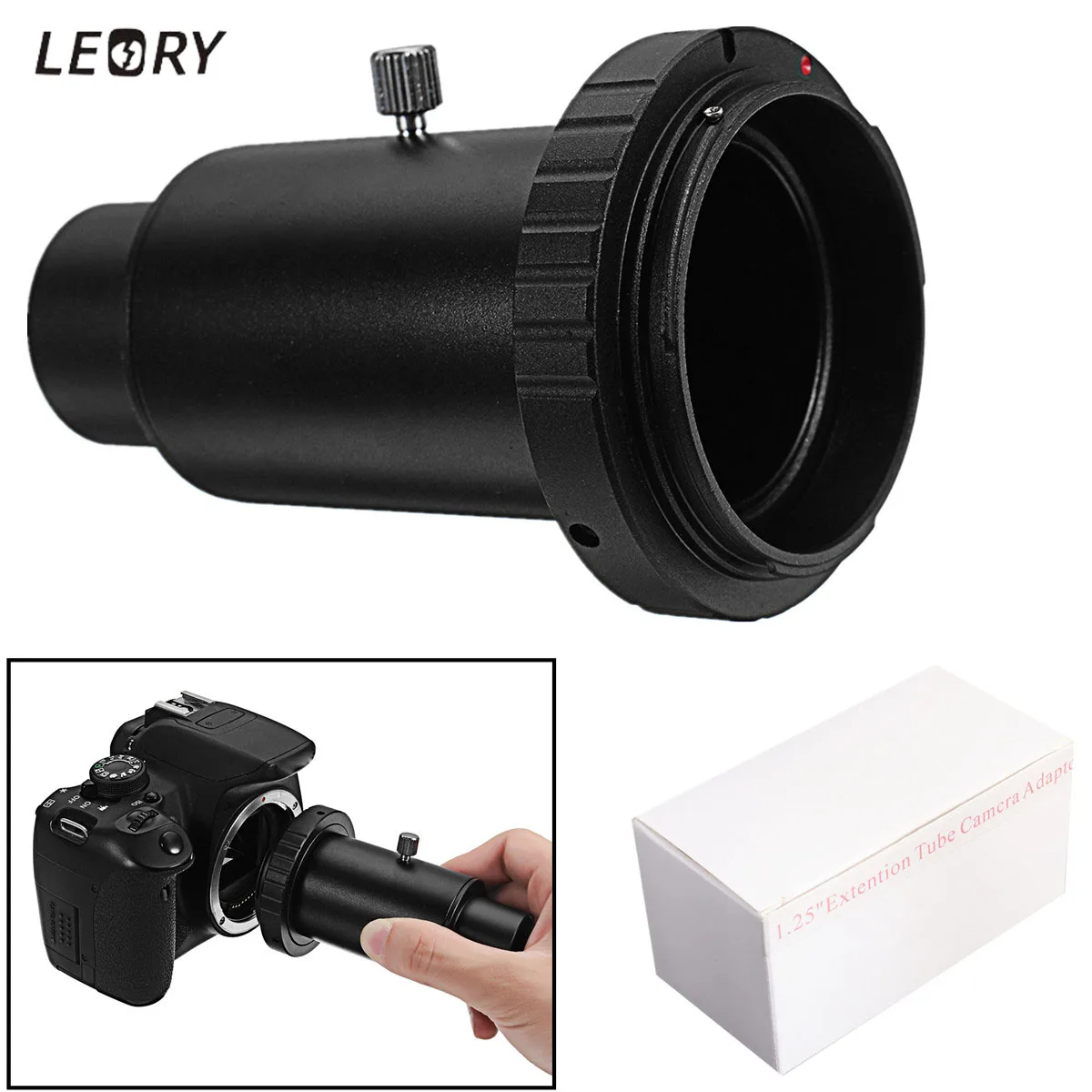 

Aluminum T2 Adapter Telescope Extension Tube 1.25 inch Telescope Mount Adapter Thread T-Ring for Canon EOS Camera Accessories