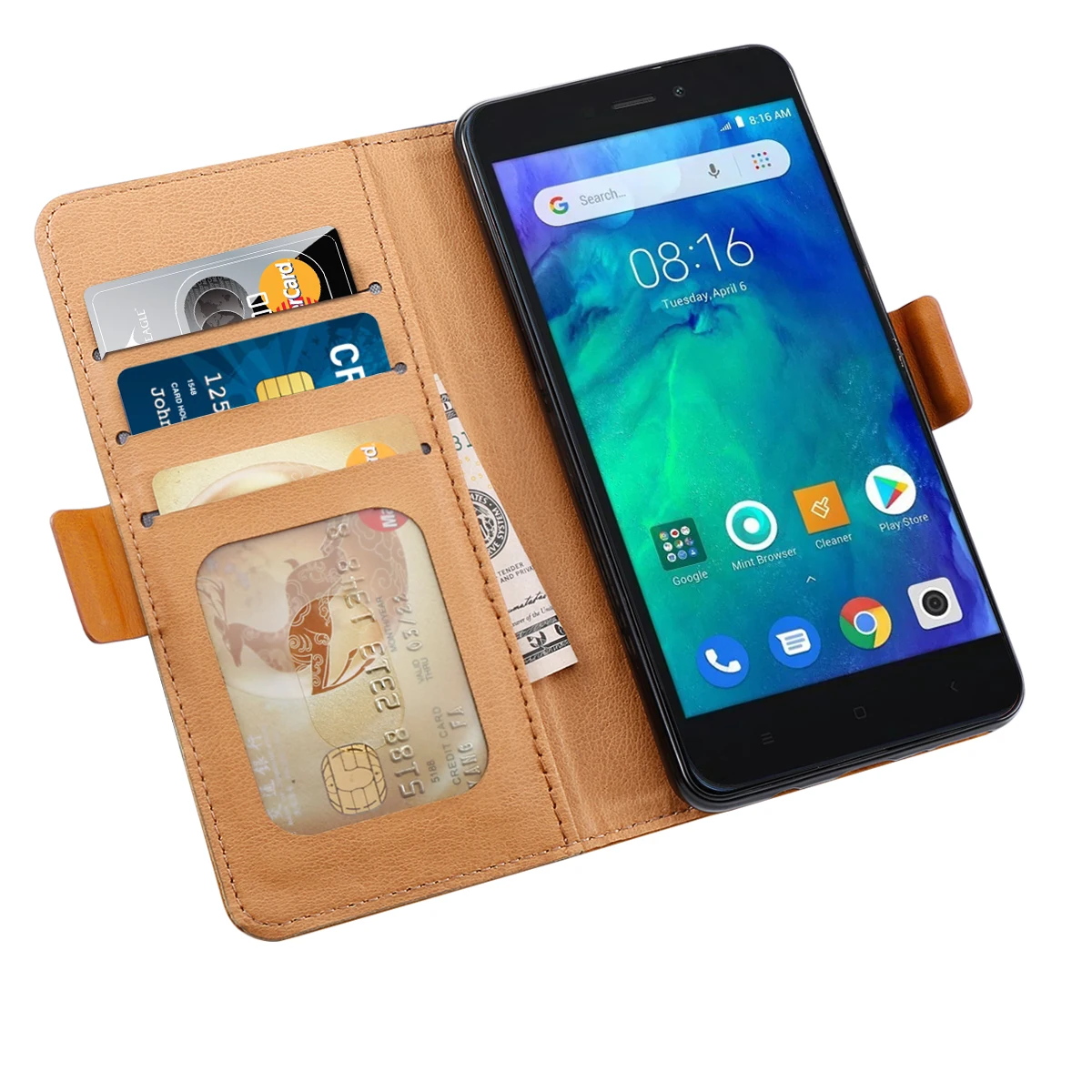 Из искусственной кожи чехол для Xiaomi Redmi Go контраст Цвет серии Флип Чехол бумажник