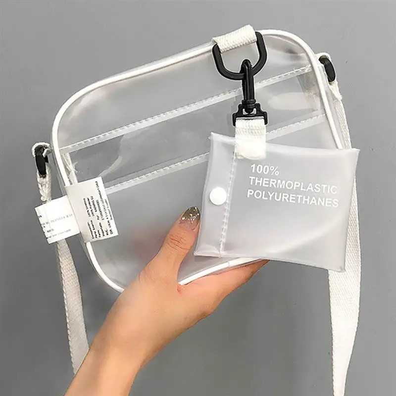 Bolsas de PVC transparente para mujer, bolso de hombro, bolso de mano, bolsas de teléfono pequeñas de jalea, con ranura para tarjetas y correas anchas Bolsas de PVC transparente para mujer, bolso de hombro, bolso de mano, bolsas de teléfono pequeñas de jalea, con ranura para tarjetas y correas anchas
