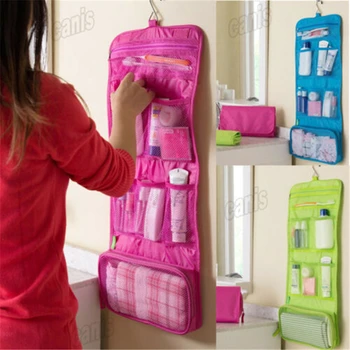 

Cosmetic Bag Women Men Portable Makeup Bag Travel Toiletry Hanging Toiletry Bag Wash Storage Large Capacity Bag Solid Zipper Up