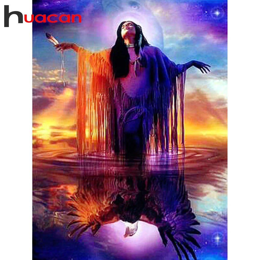 

Huacan 5d Diamond Painting Portrait Rhinestone Embroidery Diamond Mosaic Girl Full Square New Stones Diamond Art Home Decoration