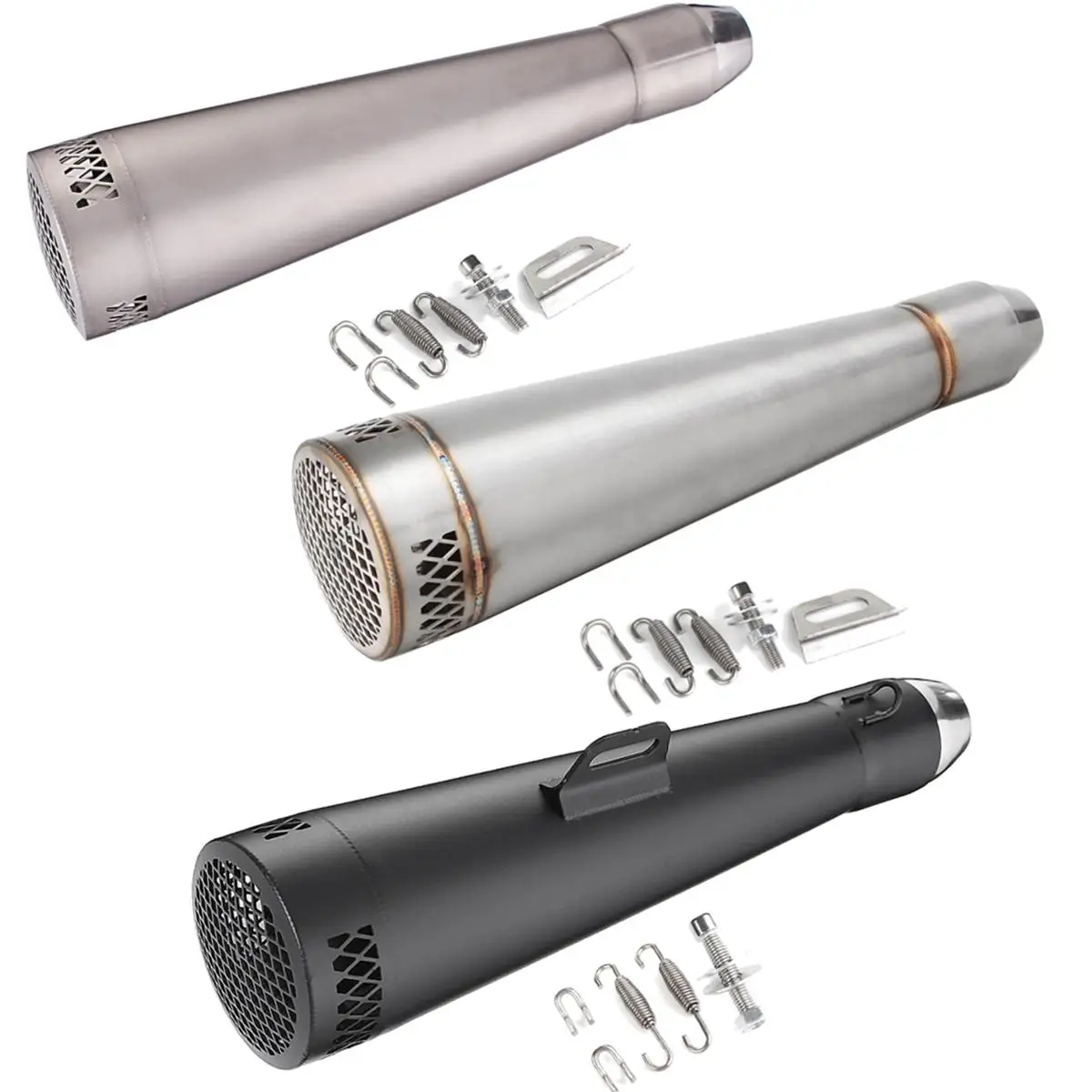 

Universal 1Set 38-51mm Motorcycle Exhaust Muffler Escape Slip On Pipe Motorbike Scooter ATV Dirt Bike Stainless steel Adapter