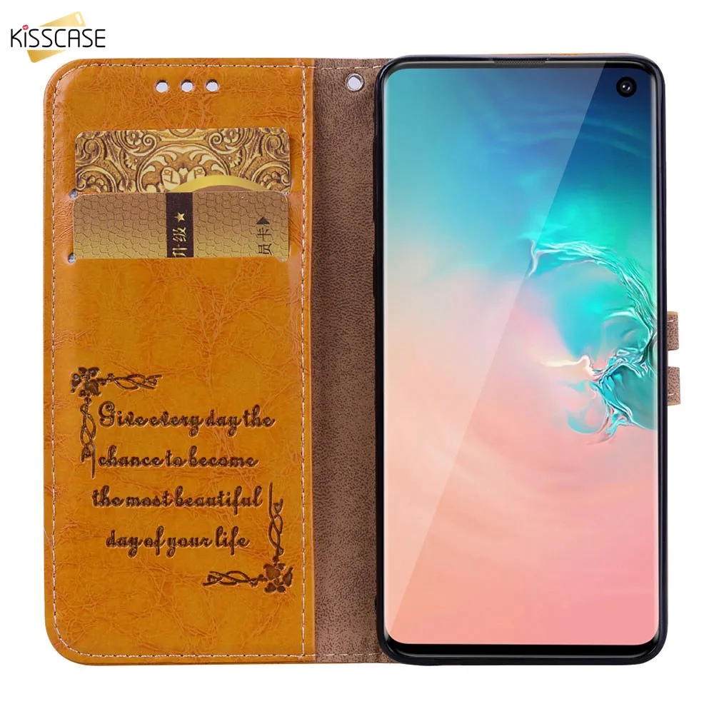 

KISSCASE Vintage Leather Case For Samsung A50 A10 A20 A30 A40 A6 A7 A8 A9 2018 Case For Samsung Galaxy S10 S9 S8 Plus Flip Cover