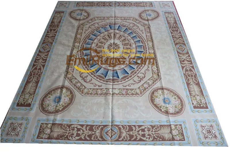Ручной тканые французский шерстяной коврик aubusson ковры в 244 см X 305 8'X 10' Бежевый большая сторона бежевый 17 8x10(1) gc168aubyg28