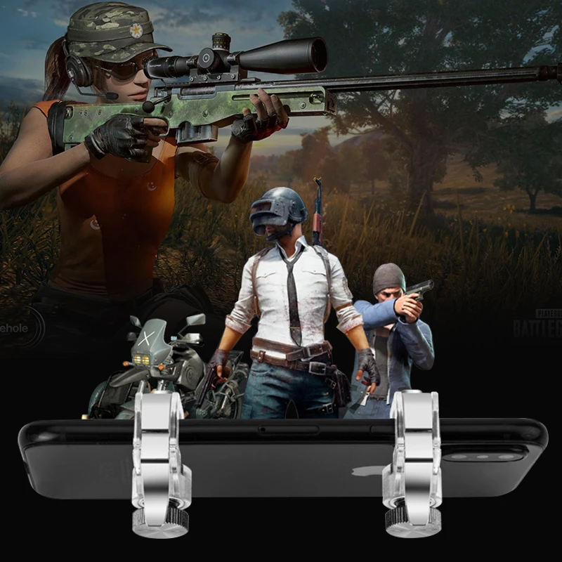 

2pcs Phone Gamepad Gaming Trigger Metal Trigger PUBG Fire Button Aim Key L1 R1 Shooter Controller PUBG Aim Fast