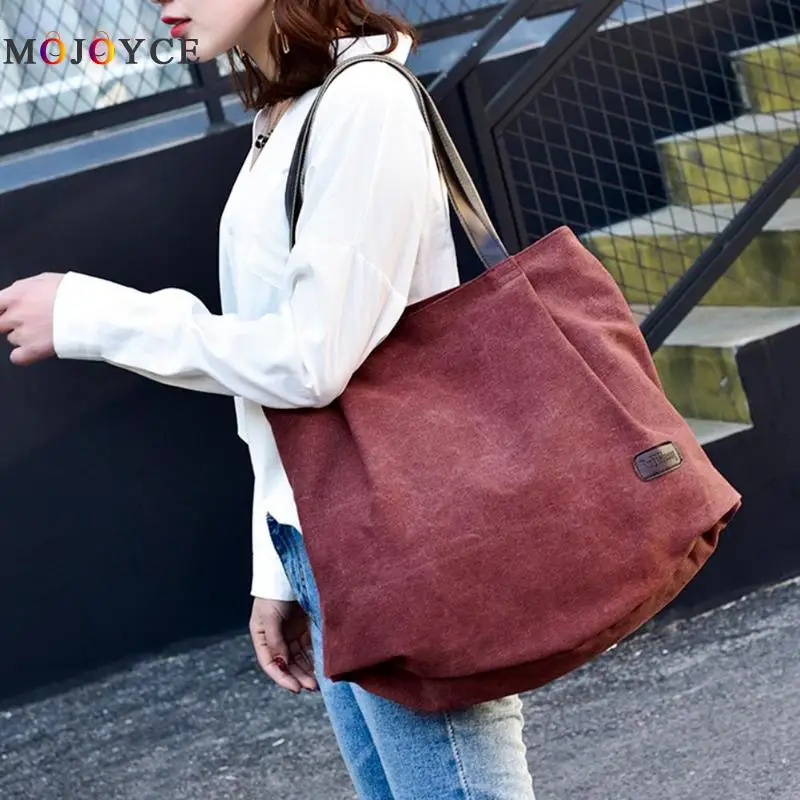 

Big Capacity Handbags Women Solid color Canvas Tote Bag Casual Female Top-handle Bags