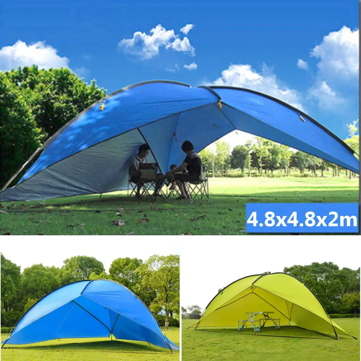 

Large space Waterproof Outdoor Beach Tent Sunshine Shelter Sturdy Polyester Sunshade Tent for Fishing Camping Hiking Picnic Park