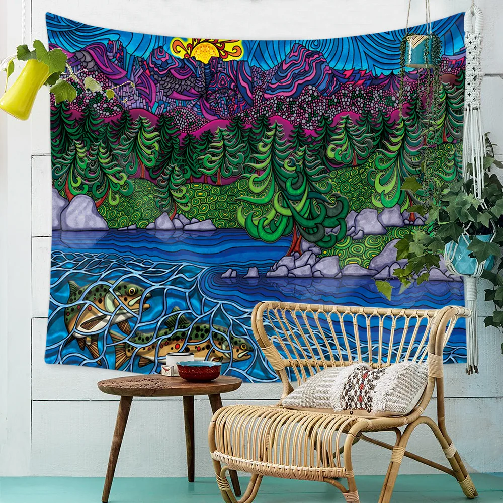 Psychedelic Hippie Hippy Abstract Ethnic Tapestry Wall Hanging Large