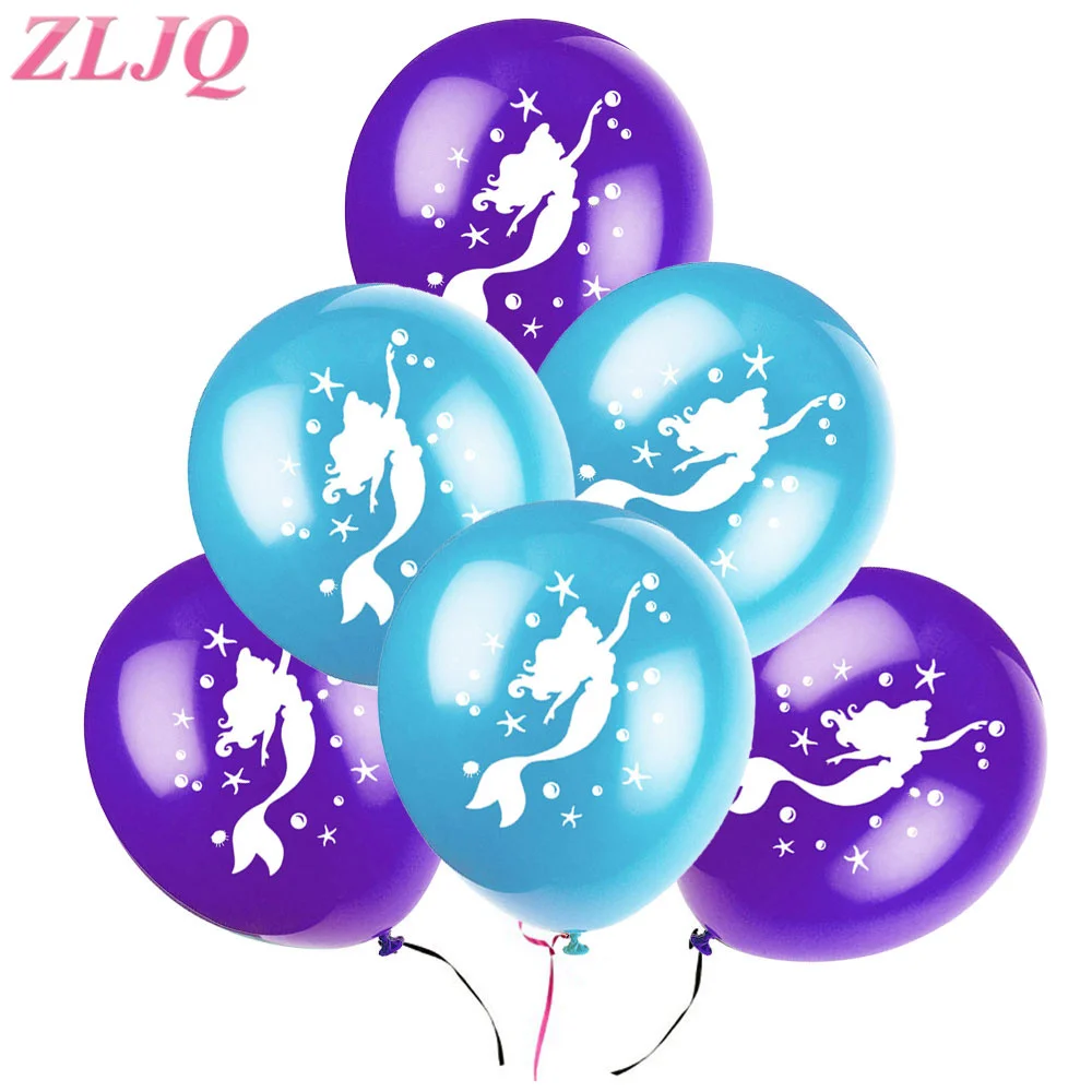 ZLJQ 10 шт. 12 дюймовые фиолетовые синие русалки латексные шары для Wedidng полезные Baby