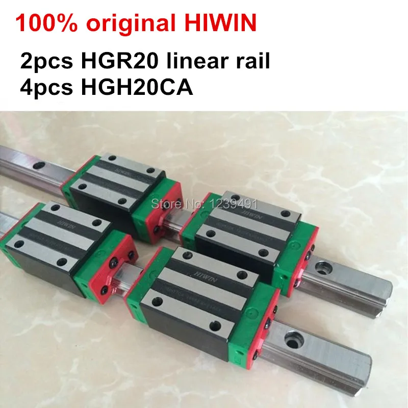 2 шт. 100% Оригинал HIWIN линейные направляющие HGR20 - 200 250 300 350 400 450 500 мм + 4 каретки HGH20CA