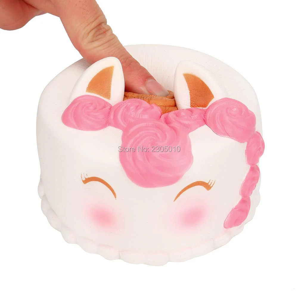 Freeshippinsquishy CutePink игрушки единороги 11 см Красочный мультфильм Единорог торт хвост