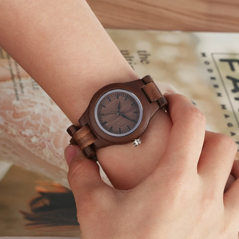 Простые часы в стиле ретро из орехового дерева с чистым циферблатом, женские часы, часы, полностью регулируемые деревянные наручные женские часы для женщин, Montre Femme