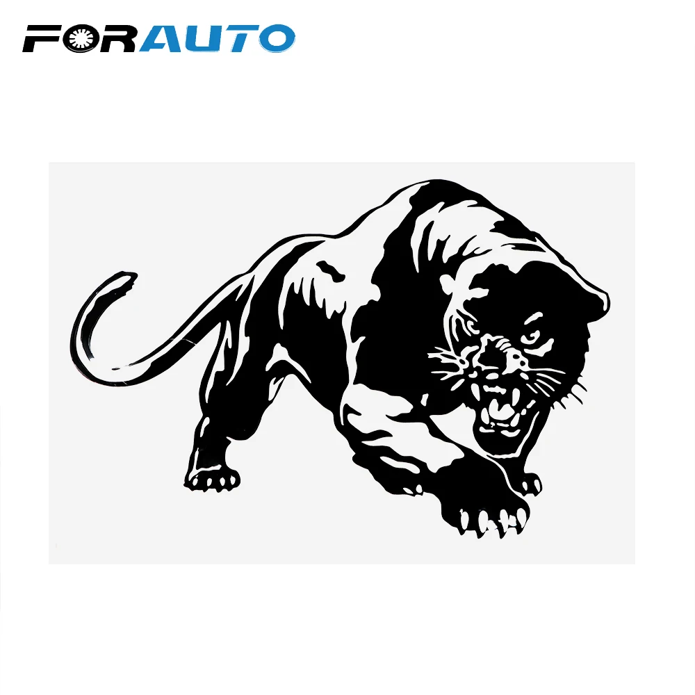 

FORAUTO Car Stickers and Decals Car Window Decoration Fiery Wild Panther Hunting Motorcycle Auto Sticker Car-styling