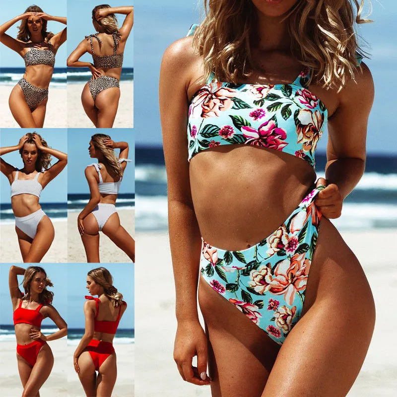 

Meihuida Swimwear Beach Bikini 2019 Swimwear Women High waist Push up Bikini Swimwear Bra Bandage Swimsuit Bathing Suit Women