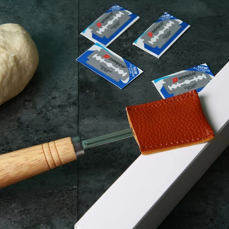 

Best banneton Aeaker Premium Hand Crafted Bread Lame with 5 Blades Included - Best Dough Scoring Tool