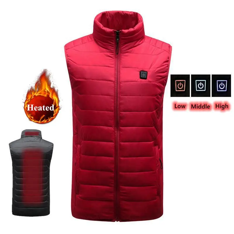 

2018 Men Women Winter Outdoor USB Infrared Heating Vest Jacket Electric Thermal Clothing Waistcoat For Sports Hiking
