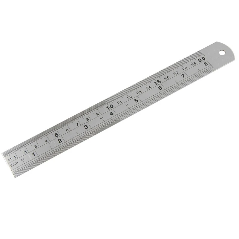 Нержавеющая Металл 20 см " двухсторонний измерительный инструмент длинная прямая Линейка