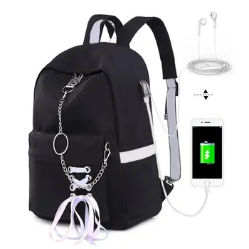 

2019 New Fashion Women Laptop Backpack USB Charging Anti Theft Backpack Travel Backpacks Waterproof School Bag Female Mochila