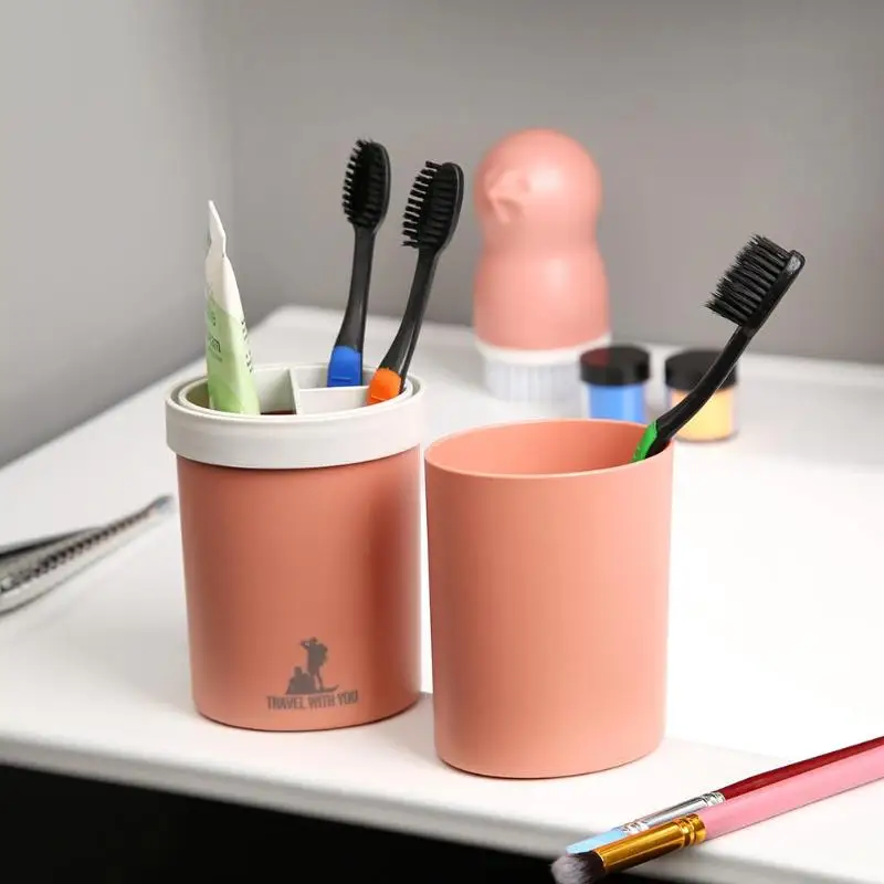 Portable Plastic Toothbrush Holder Wheat Straw Travel Bath Toothpaste Water Cup Storage Household Bathroom Accessories | Дом и сад