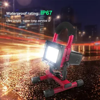 

60W Rechargeable LED Floodlight Portable Spotlight Outdoor Camping Light Hand-held LED Camping Floodlight Projector Work Light