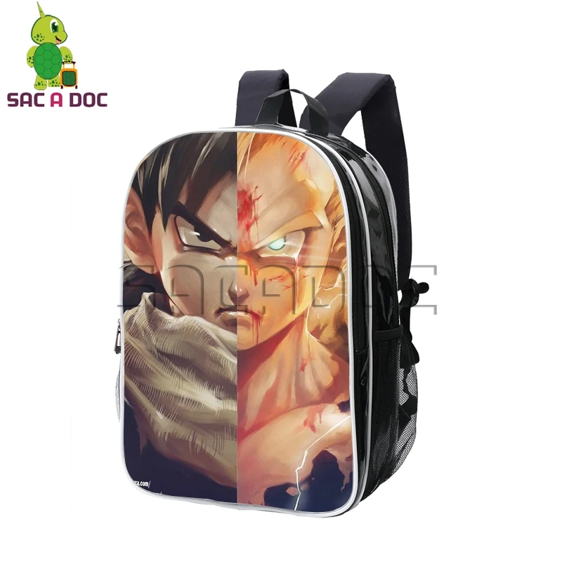 

Dragon Ball Z Super Saiyan Gohan Split Backpack Pu Leather Backpacks Boys Girls School Bags Daily Backpack Travel Rucksack