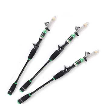 

OLOEY New Design Green Rock Fishing Rod Stream Hand Toughness Carbon Fiber Spinning Telescopic Fishing Rods Casting 2.1m 2.4m