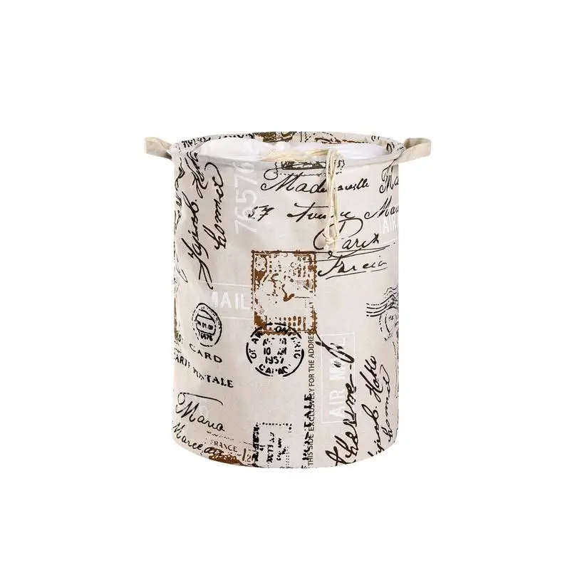 

Foldable Large Storage Bucket Cotton Linen Linen Drawstring Fabric Anti-clothing Toys Baby Supplies Storage Bag Household Items