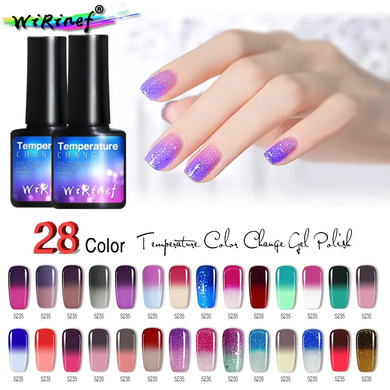 

WiRinef 8 Ml Thermal Color Changing Gel Nail Polish Color Chameleon Hybrid Varnishes Nail Art UV Gel Varnish Magic Gel Polish