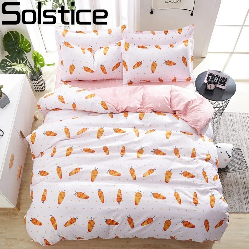 

Solstice Bed Linen Mixed Color Cartoon Flowers Striped Lattice Style Bed Cover Bed Sheet Duvet Cover Pillowcase 4pcs Bedding Set