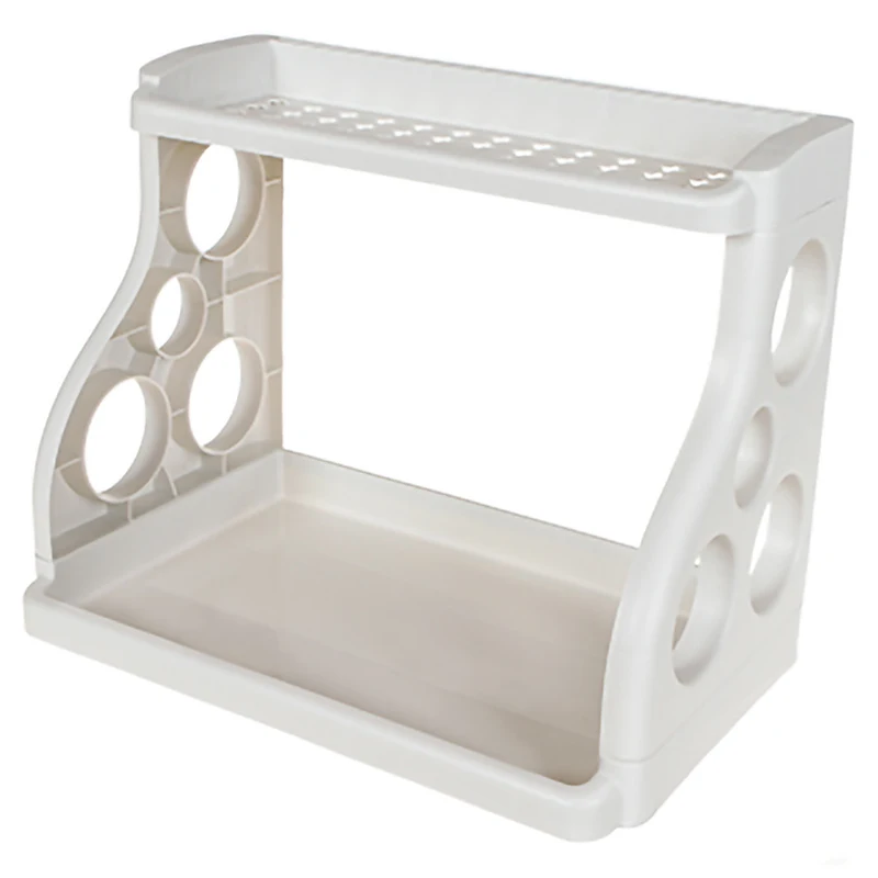 

LUDA Kitchen Nordic Double-Layer Racks Seasoning Supplies Storage Racks Spice Jar Plastic Finishing Storage Rack