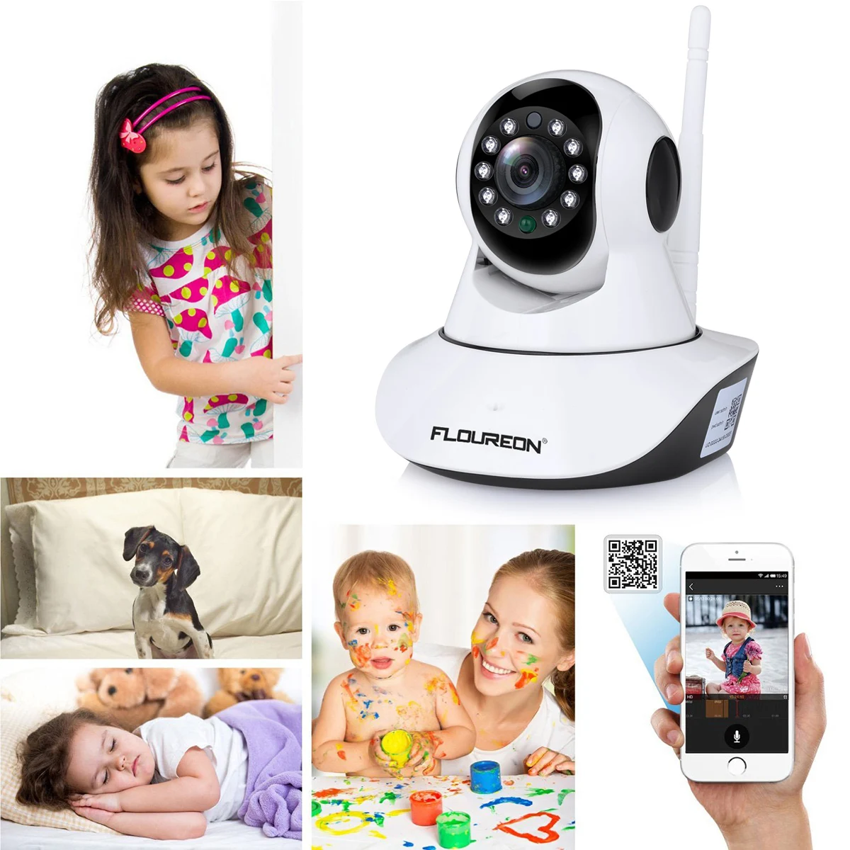 Floureon 720 P HD Wifi беспроводная домашняя ip камера безопасности сеть CCTV наблюдения ИК