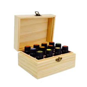 

12 Compartment Essential Oil Storage Box Portable Travel Perfume Finishing Display Case 15ML Essential Oil Container Wooden Box