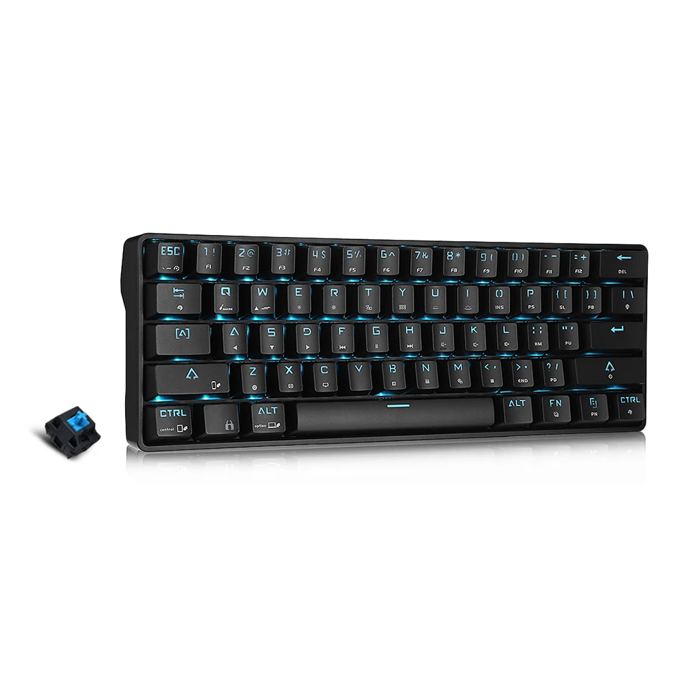 

Zeepin DK61 BT4.0 Wired Bluetooth Dual-Mode Mechanical Gaming Keyboard 61 Keys RGB LED Backlight For Win Mac OS Android Keyboard