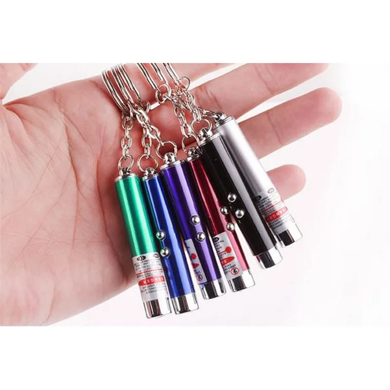 

1PCS Mini Red Laser Pointer Pen LED Flashlight Show Funny Pet stick Childrens Cat Toy Money Detector Pen Torch With Keychain