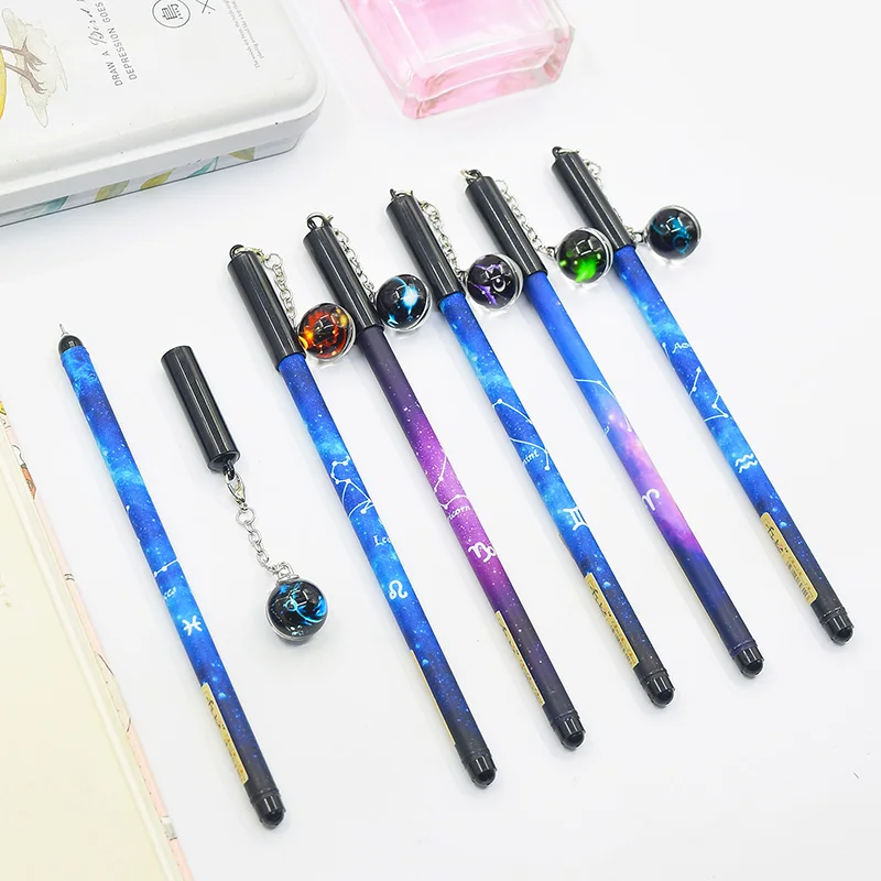 

1pc Creative Luminous Gel Pen Twelve Constellations Neutral Pens For Writing kids Gifts School Supplies Novelty Stationery