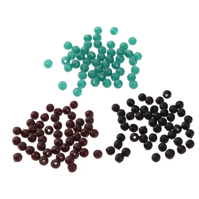 

50pcs/lot 6mm Soft Carp Fishing Beads for Fish Carp Rigs Multiple Purpose Black Green Cooffee Terminal TPR Bead Tackle Tool