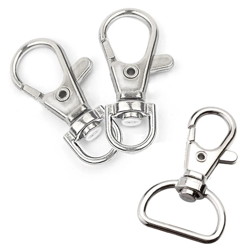 

10 Pcs Outdoor Backpack Bag Parts KeyHook Keychain Split KeyRing Findings Clasps Lanyard Metal Swivel Trigger Craft Hook 6 Size