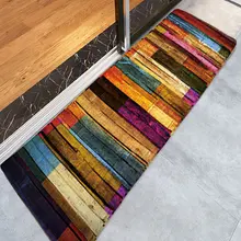Новые красочные полосы древесины зерна фланелевый ковер для гостиной спальни прикроватные дверные коврики Противоскользящие коврики кухонные коврики