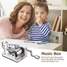 Новинка, Музыкальная шкатулка с рукояткой, детский акриловый круглый прозрачный Заводной музыкальный ящик, Подарочная игрушка для детей и взрослых