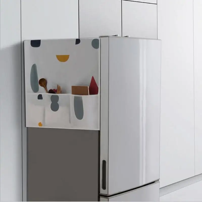 Пыленепроницаемый Чехол для холодильника с 6 карманами, чехол для стиральной машины, сумка для хранения, держатель для бытовой, кухонной, внутренней, хлопковый инструмент
