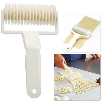 

Embossing Dough Roller Lattice Cutter Craft Wheel Knife Big size Pie Pizza Cookie Cutter Plastic Pastry Baking Tools