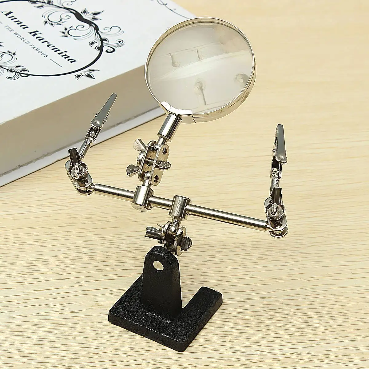 

2-1/2" Magnifying Glass Lens Standing Style Auxiliary clip Magnifier Use for Circuit Board Inspection Solder Iron Holder
