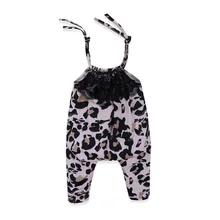 Для маленьких девочек От 1 до 6 лет леопардовый комбинезон Шеин комбинезон для девочек Подтяжки Леггинсы Капри